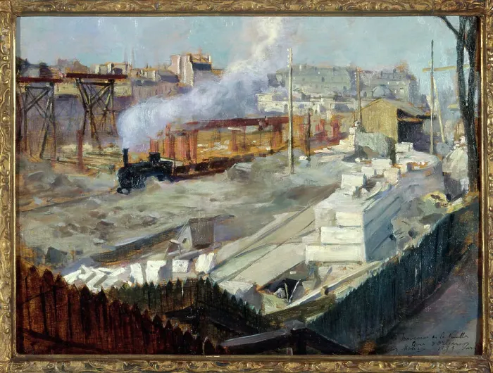 Framed Print : Work on the new Orleans station in 1899. Creator: Victor Marec Framed Print : Work on the new Orleans station in 1899. Creator: Victor Marec