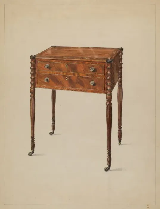 Framed Print : Work Table, c. 1936. Creator: Bernard Gussow Framed Print : Work Table, c. 1936. Creator: Bernard Gussow