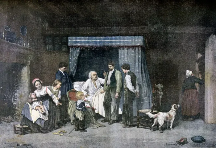Framed Print : The Worker and his Children, 1892. Artist: Theophile Emmanuel Duverger Framed Print : The Worker and his Children, 1892. Artist: Theophile Emmanuel Duverger