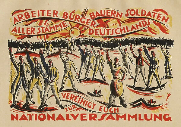 Workers, citizens, farmers, soldiers of all tribes in Germany unite in the National Assembly, 1919. Creator: Klein, César (1876-1954)