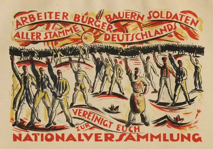 Framed Print : Workers, citizens, farmers, soldiers of all tribes in Germany unite in the National Assembly, 1919. Creator: Klein, César (1876-1954) Framed Print : Workers, citizens, farmers, soldiers of all tribes in Germany unite in the National Assembly, 1919. Creator: Klein, César (1876-1954)