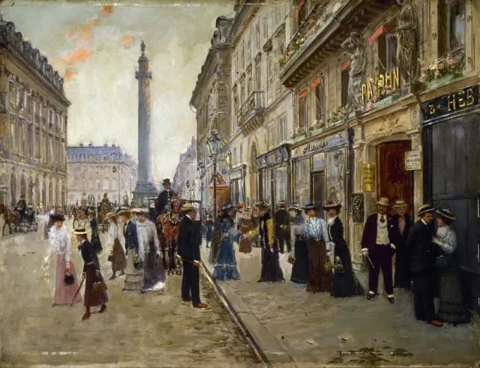 Framed Print : Workers leaving the Maison Paquin, in the Rue de La Paix, c. 1912 Framed Print : Workers leaving the Maison Paquin, in the Rue de La Paix, c. 1912
