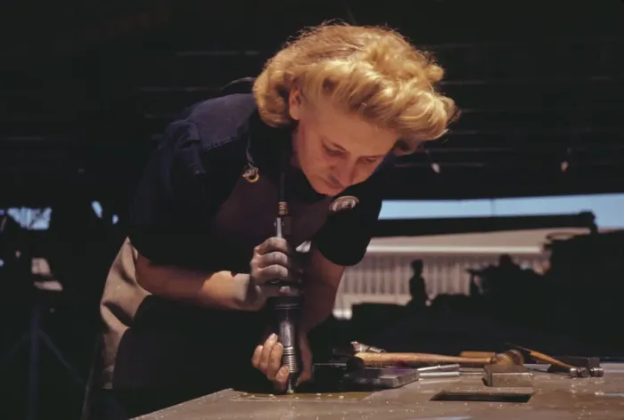 Framed Print : Working in the Assembly and Repair Dept. of the Naval Air Base, Corpus Christi, Texas, 1942. Creator: Howard Hollem Framed Print : Working in the Assembly and Repair Dept. of the Naval Air Base, Corpus Christi, Texas, 1942. Creator: Howard Hollem