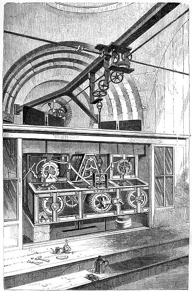 Working parts of the clock at the Royal Exchange, London, 1866
