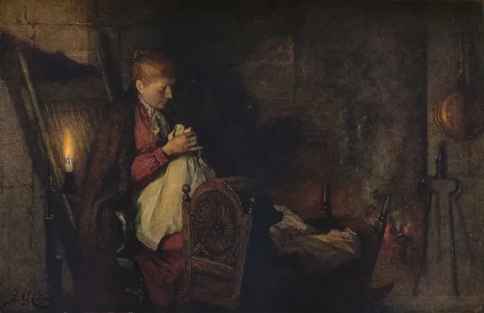 Framed Print : Working and Watching, c1899. Artist: Frederick George Cotman Framed Print : Working and Watching, c1899. Artist: Frederick George Cotman