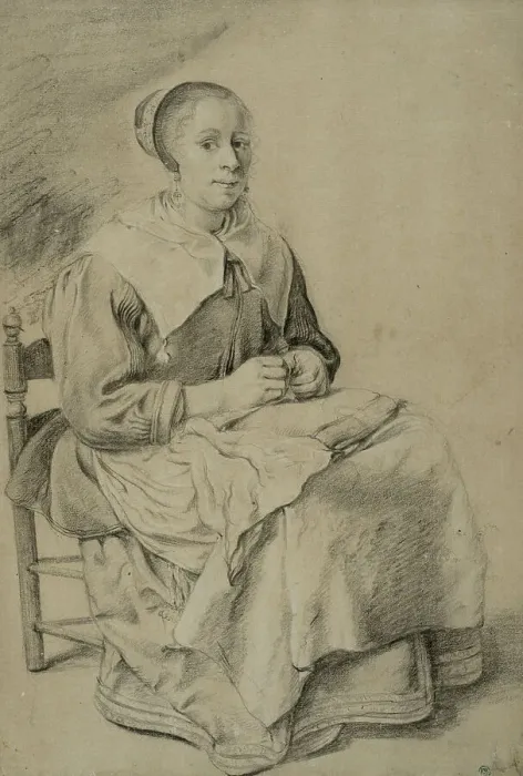 Framed Print : Working woman, mid 17th century. Creator: Gerritsz Quiringh van Brekelenkam Framed Print : Working woman, mid 17th century. Creator: Gerritsz Quiringh van Brekelenkam