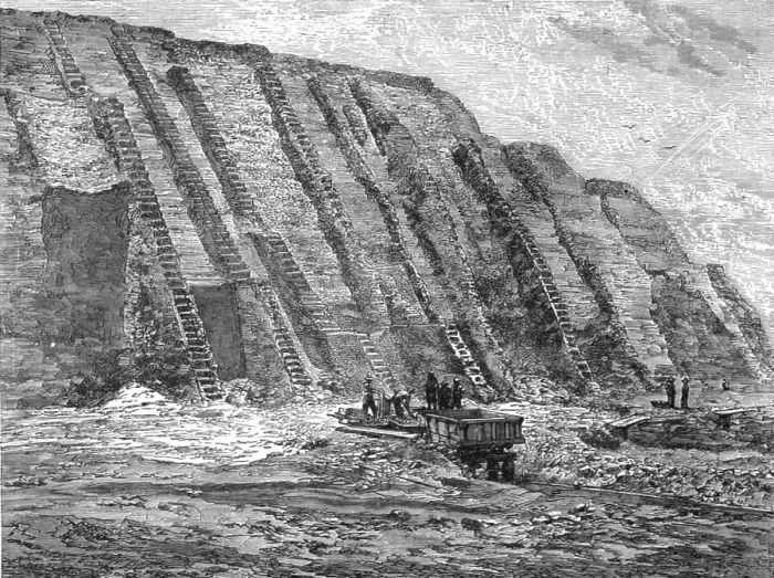 Framed Print : Workings and Guano deposit on the Chincha Islands; About the Chincha Islands, 1875. Creator: Unknown Framed Print : Workings and Guano deposit on the Chincha Islands; About the Chincha Islands, 1875. Creator: Unknown