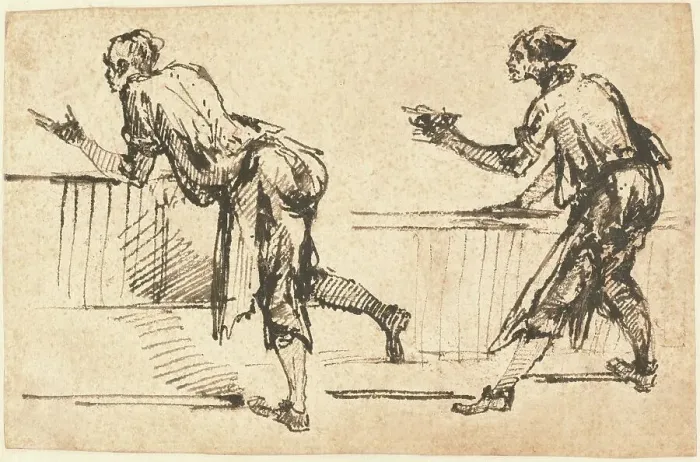 Framed Print : Two Workmen at Tables (recto), early 1770s. Creator: Giovanni Battista Piranesi Framed Print : Two Workmen at Tables (recto), early 1770s. Creator: Giovanni Battista Piranesi