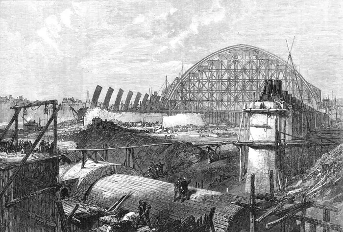 Framed Print : Works of the Midland Railway Terminus, Euston-Road, 1868. Creator: Unknown Framed Print : Works of the Midland Railway Terminus, Euston-Road, 1868. Creator: Unknown