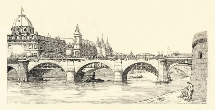 Framed Print : Works on the old Pont Notre-Dame, 1913 (1915). Artist: Herman Armour Webster Framed Print : Works on the old Pont Notre-Dame, 1913 (1915). Artist: Herman Armour Webster