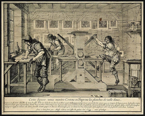 Workshop of an Engraver, 1642. Artist: Bosse, Abraham (1602-1676)