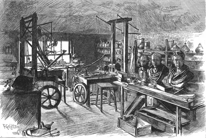 Framed Print : The workshop of James Watt at Heathfield, near Birmingham, as it was at his death in 1818, 1886. Creator: Unknown Framed Print : The workshop of James Watt at Heathfield, near Birmingham, as it was at his death in 1818, 1886. Creator: Unknown