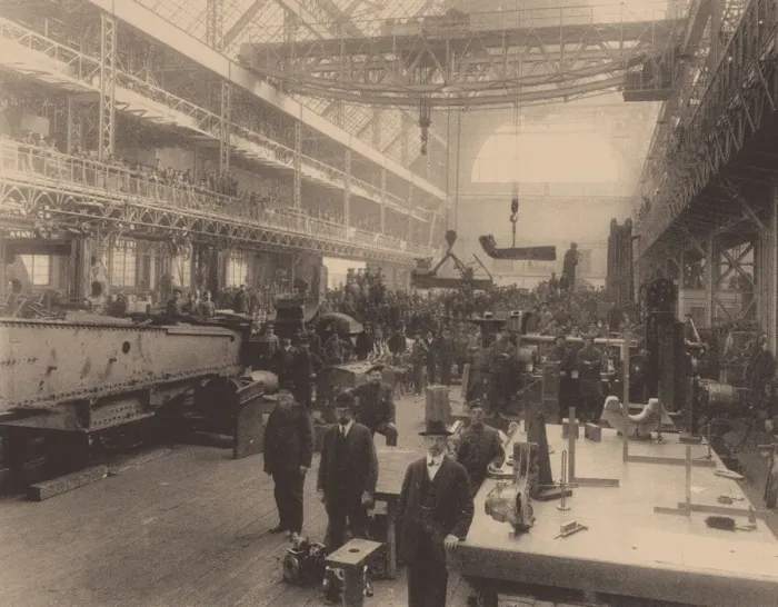 Framed Print : A workshop of the Putilov factory, c. 1914. Artist: Anonymous Framed Print : A workshop of the Putilov factory, c. 1914. Artist: Anonymous