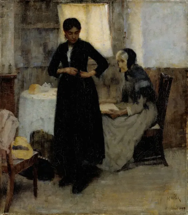 Framed Print : Out into the World, 1889. Creator: Wiik, Maria (1853-1928) Framed Print : Out into the World, 1889. Creator: Wiik, Maria (1853-1928)