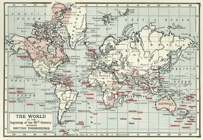 Framed Print : The World at the Beginning of the 20th Century Showing British Possessions, c1900. Creator: Artists Illustrators Ltd Framed Print : The World at the Beginning of the 20th Century Showing British Possessions, c1900. Creator: Artists Illustrators Ltd