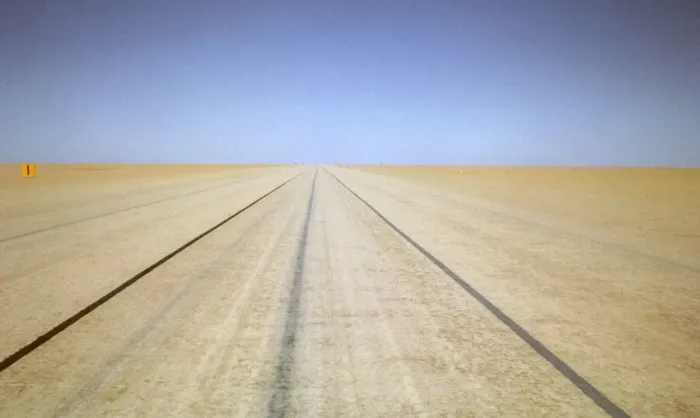 Framed Print : World Land Speed Record course for Bluebird CN7, Lake Eyre, Australia, 1964