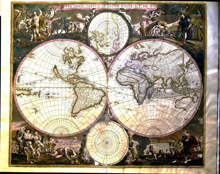 Framed Print : World map in Atlas by Frederik de Wit Framed Print : World map in Atlas by Frederik de Wit
