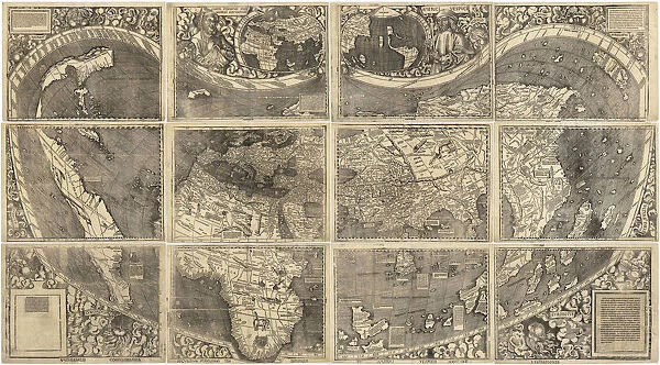 World map Universalis Cosmographia, 1507. Artist: Waldseemuller, Martin (ca 1472-1520)
