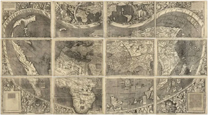Framed Print : World map Universalis Cosmographia, 1507. Artist: Waldseemuller, Martin (ca 1472-1520) Framed Print : World map Universalis Cosmographia, 1507. Artist: Waldseemuller, Martin (ca 1472-1520)