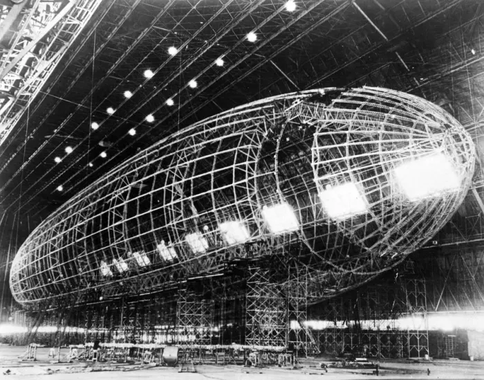 Framed Print : Worlds Largest Dirigible near completion, 1930s Framed Print : Worlds Largest Dirigible near completion, 1930s