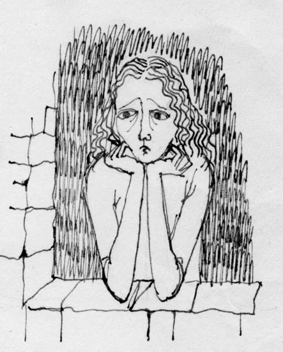 Framed Print : Worried woman, c1950. Creator: Shirley Markham Framed Print : Worried woman, c1950. Creator: Shirley Markham