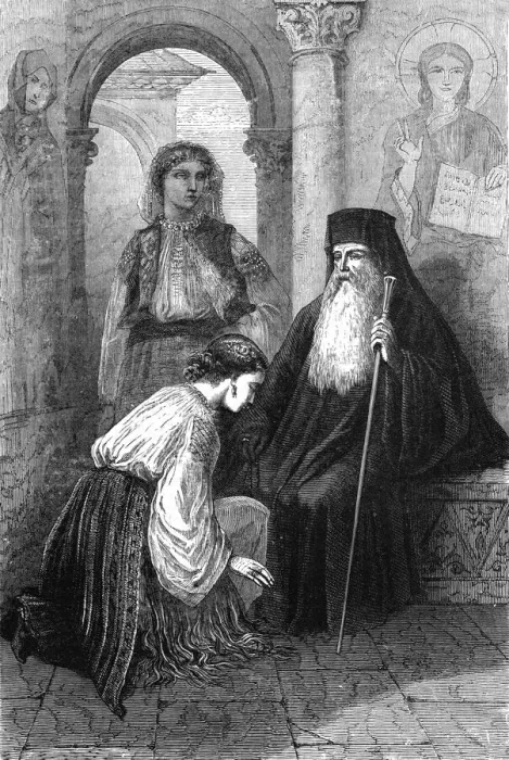 Framed Print : Worship in Roumania; A Visit to the Danubian Principalities, 1875. Creator: Nelson Boyd Framed Print : Worship in Roumania; A Visit to the Danubian Principalities, 1875. Creator: Nelson Boyd