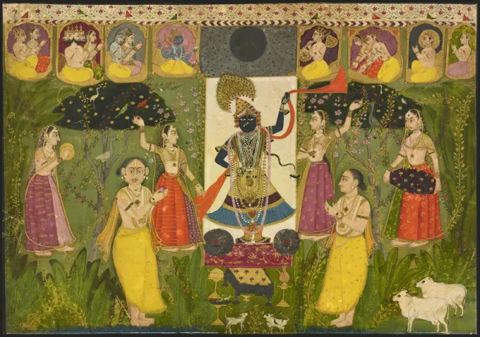 Framed Print : Worship of Shri Nathji, ca. 1700. Creator: Unknown Framed Print : Worship of Shri Nathji, ca. 1700. Creator: Unknown