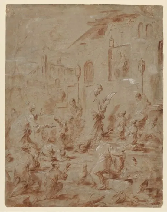 Framed Print : Worshippers at a Street Shrine, 1730 / 40. Creator: Alessandro Magnasco (Italian, 1667-1749) Framed Print : Worshippers at a Street Shrine, 1730 / 40. Creator: Alessandro Magnasco (Italian, 1667-1749)