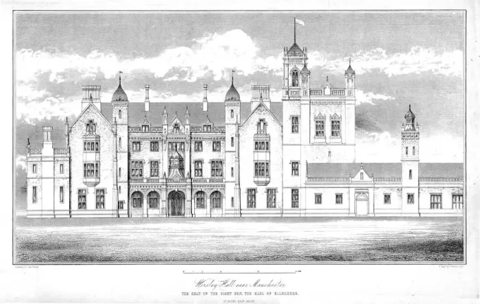 Framed Print : Worsley Hall near Manchester, c1848. Creator: J Bower Framed Print : Worsley Hall near Manchester, c1848. Creator: J Bower
