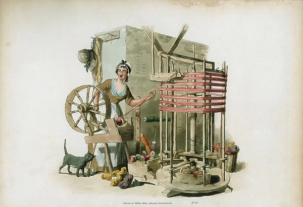The Worsted Winder, 1805. Artist: William Henry Pyne