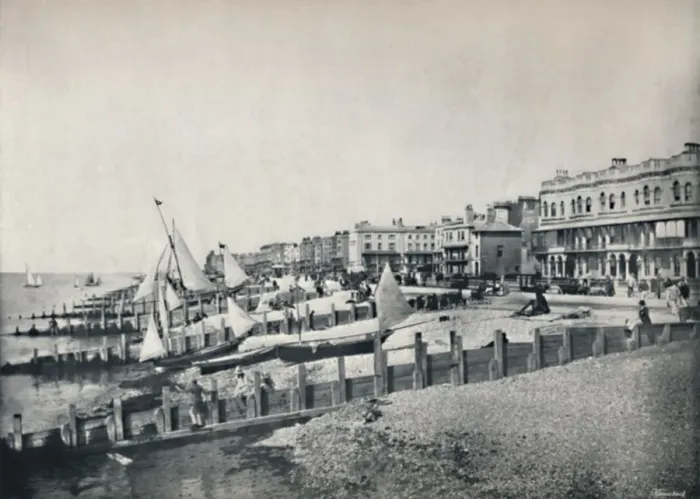 Framed Print : Worthing - General View of the Front, 1895 Framed Print : Worthing - General View of the Front, 1895