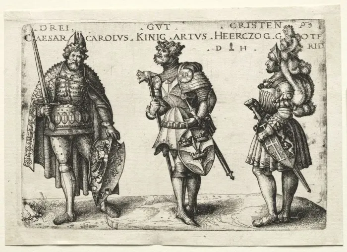 Framed Print : Three Worthy Christians, after 1516. Creator: Daniel I Hopfer (German, c Framed Print : Three Worthy Christians, after 1516. Creator: Daniel I Hopfer (German, c