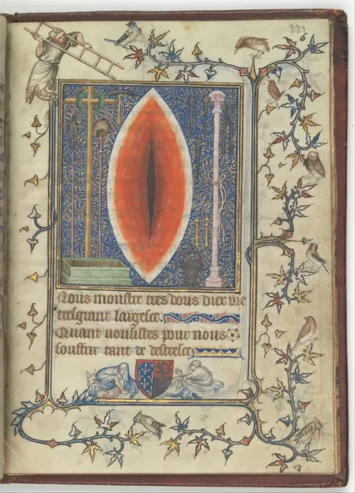 Framed Print : Wound of Christ (from the Psalter and Prayer book of Bonne de Luxembourg), ca 1345. Artist: Anonymous master Framed Print : Wound of Christ (from the Psalter and Prayer book of Bonne de Luxembourg), ca 1345. Artist: Anonymous master