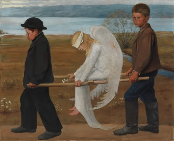 Framed Print : The Wounded Angel, 1903. Creator: Hugo Simberg Framed Print : The Wounded Angel, 1903. Creator: Hugo Simberg