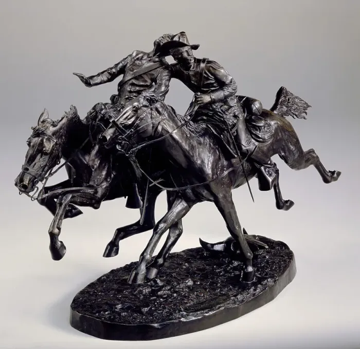 Framed Print : The Wounded Bunkie, 1896. Creator: Frederic Remington Framed Print : The Wounded Bunkie, 1896. Creator: Frederic Remington
