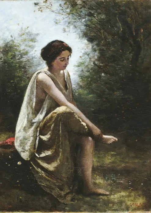 Framed Print : Wounded Eurydice, 1868 / 70. Creator: Jean-Baptiste-Camille Corot Framed Print : Wounded Eurydice, 1868 / 70. Creator: Jean-Baptiste-Camille Corot