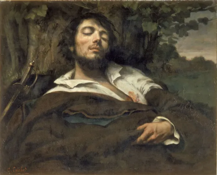 Framed Print : The Wounded Man (L Homme blesse). Artist: Courbet, Gustave (1819-1877) Framed Print : The Wounded Man (L Homme blesse). Artist: Courbet, Gustave (1819-1877)
