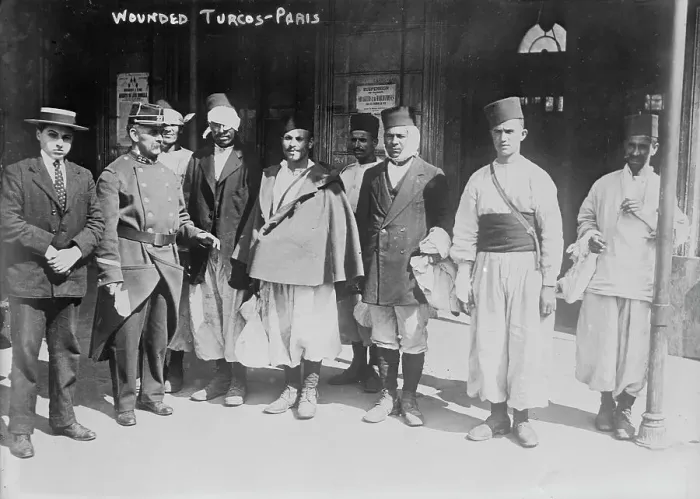 Framed Print : Wounded Turcos in Paris, 1914. Creator: Bain News Service Framed Print : Wounded Turcos in Paris, 1914. Creator: Bain News Service