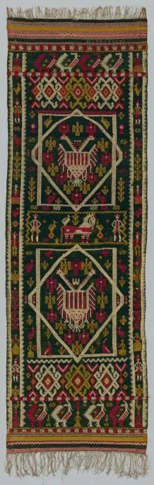 Framed Print : Woven Bed or Chest Cover, 1700s. Creator: Unknown Framed Print : Woven Bed or Chest Cover, 1700s. Creator: Unknown