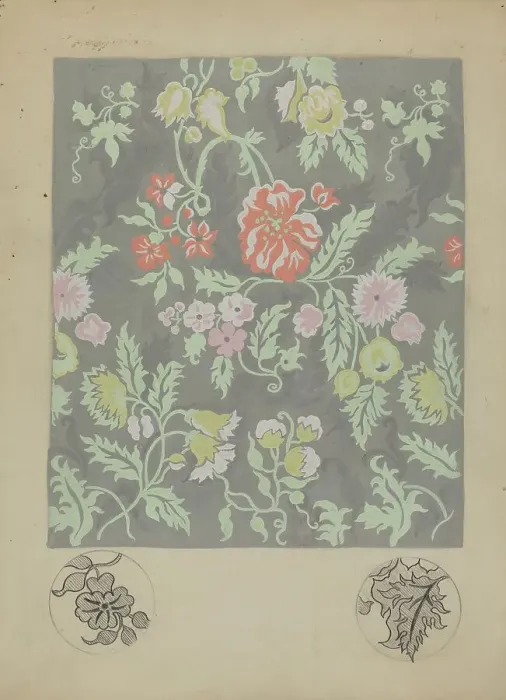 Framed Print : Woven Brocade (Chair Covers), 1935 / 1942. Creator: Dorothy Kiernan Framed Print : Woven Brocade (Chair Covers), 1935 / 1942. Creator: Dorothy Kiernan
