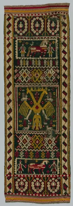 Framed Print : Woven Chest or Bed Cover, 1700s. Creator: Unknown Framed Print : Woven Chest or Bed Cover, 1700s. Creator: Unknown