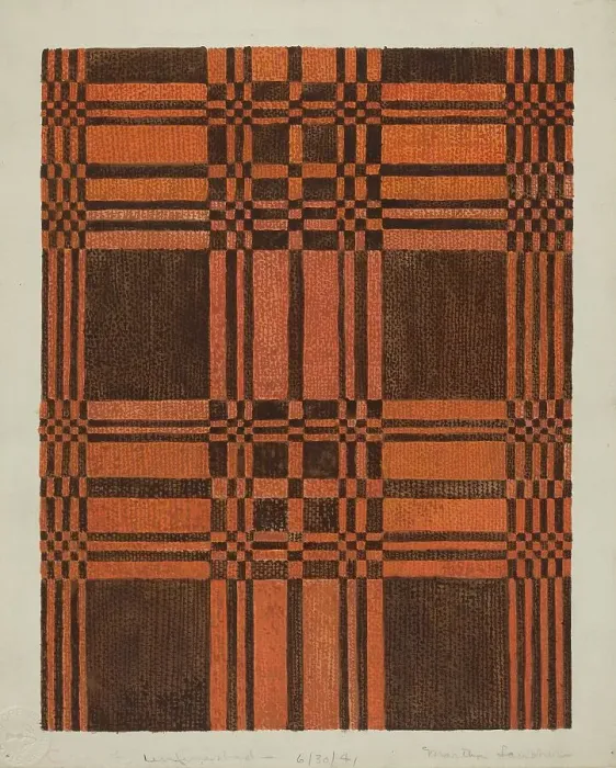 Framed Print : Woven Coverlet, 1935 / 1942. Creator: Martha L. Lanscher Framed Print : Woven Coverlet, 1935 / 1942. Creator: Martha L. Lanscher