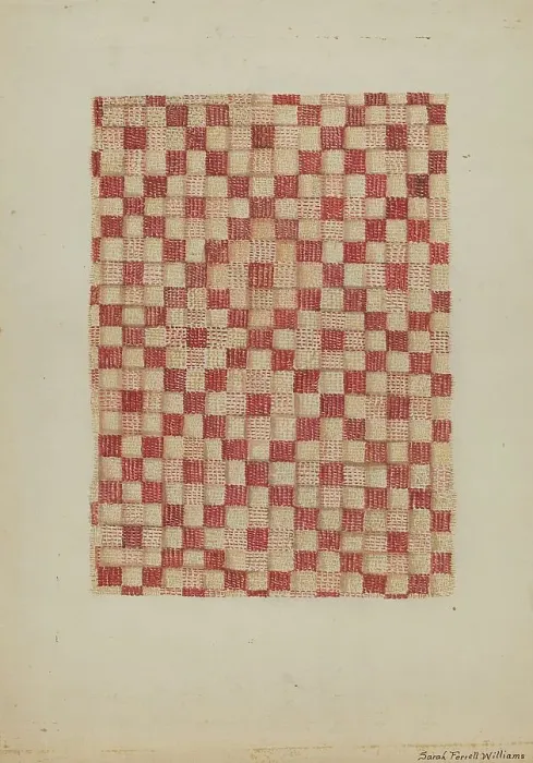 Framed Print : Woven Coverlet, 1935 / 1942. Creator: Sarah F. Williams Framed Print : Woven Coverlet, 1935 / 1942. Creator: Sarah F. Williams