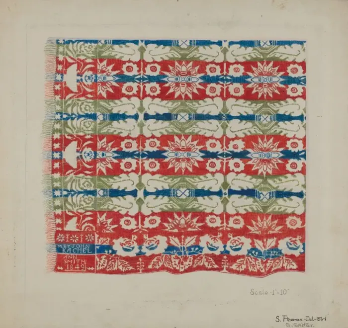 Framed Print : Woven Quilt, c. 1937. Creator: Samuel Fineman Framed Print : Woven Quilt, c. 1937. Creator: Samuel Fineman