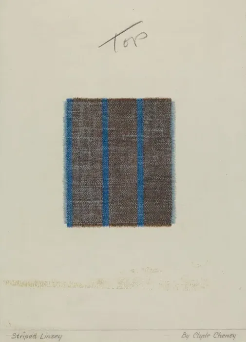 Framed Print : Woven Striped Linsey Wooley, 1935 / 1942. Creator: Clyde L. Cheney Framed Print : Woven Striped Linsey Wooley, 1935 / 1942. Creator: Clyde L. Cheney