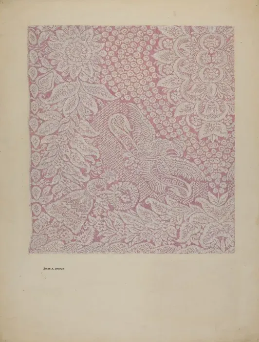Framed Print : Woven Textile, 1935 / 1942. Creator: Byron Dingman Framed Print : Woven Textile, 1935 / 1942. Creator: Byron Dingman