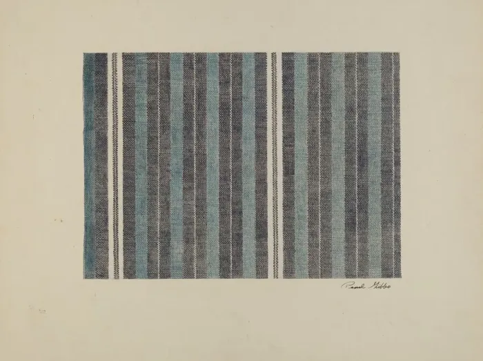Framed Print : Woven Textile, c. 1942. Creator: Pearl Gibbo Framed Print : Woven Textile, c. 1942. Creator: Pearl Gibbo