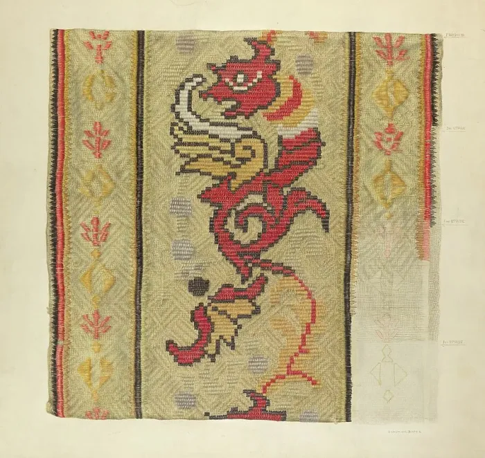 Framed Print : Woven Textile: Technique Demonstration, 1935 / 1942. Creator: Dorothea Bates Framed Print : Woven Textile: Technique Demonstration, 1935 / 1942. Creator: Dorothea Bates
