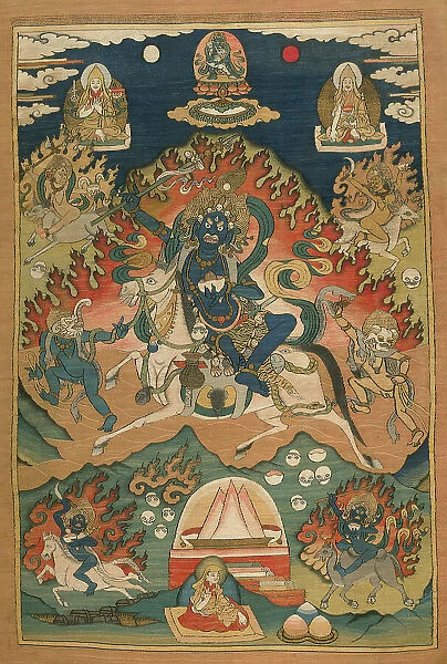 Wrathful Form of the Goddess Saraswati (Magzor Gyalmo) or Palden Llamo, 20th century. Creator: Unknown