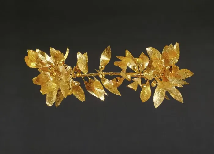 Framed Print : Wreath with detached stem including leaves and detached berries, 300-100 BC. Creator: Unknown Framed Print : Wreath with detached stem including leaves and detached berries, 300-100 BC. Creator: Unknown